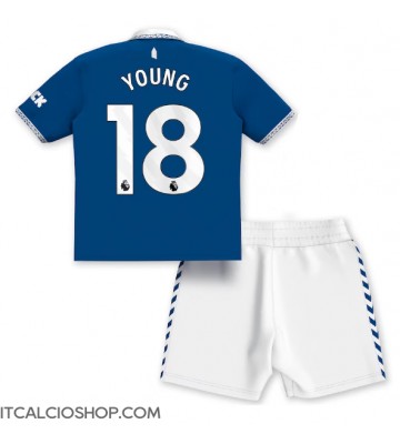 Everton Ashley Young #18 Prima Maglia Bambino 2023-24 Manica Corta (+ Pantaloni corti)